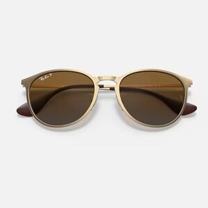 Ray-Ban Polarized Erika Metal Gold Sunglasses